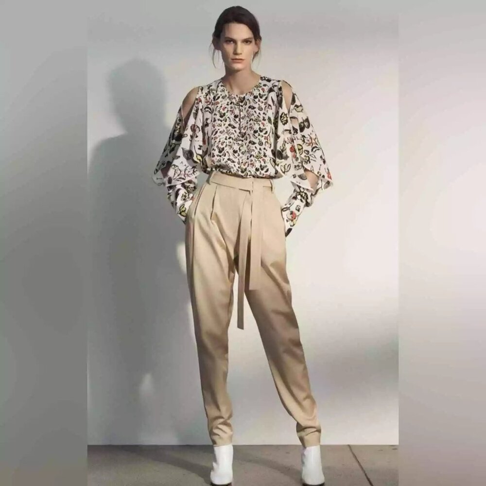 Grey By Jason Wu Flutter Open Sleeve Silk Shirt B… - image 2